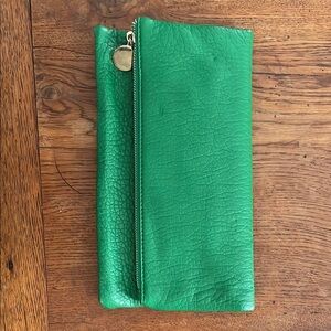 Vibrant Green Leather Clutch